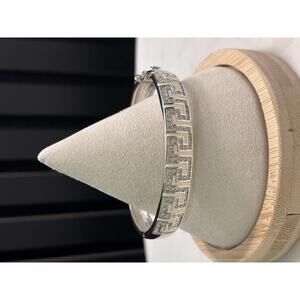 Lauren G Adams Silver Greek Key Bangle Bracelet